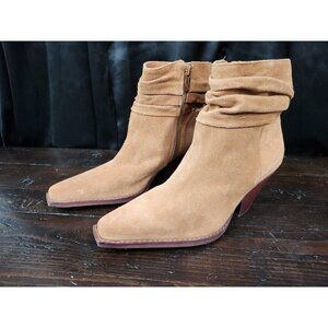 NEW Vince Camuto Nerlinji Cognac Tan Suede Slouch Ankle Boots/Sz. 9.5M